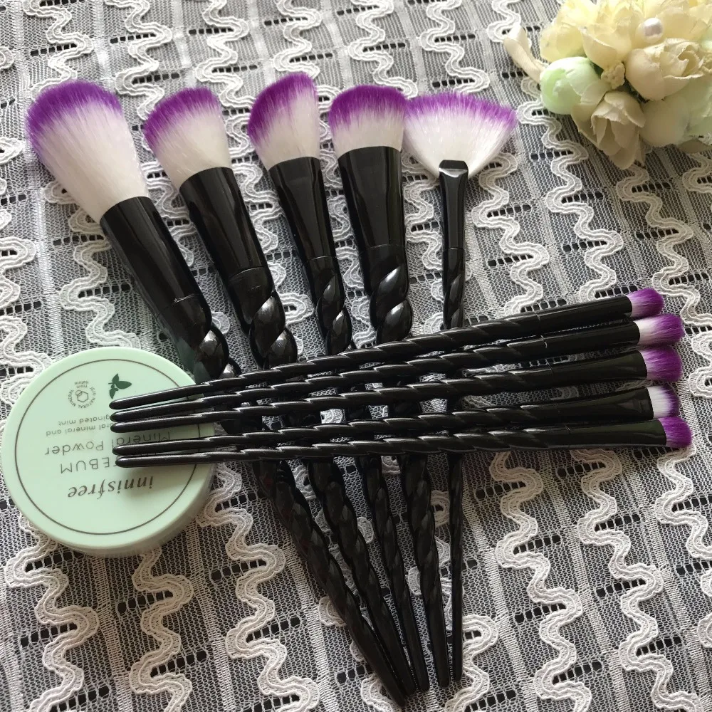 Rosegold Косметические кисти для макияжа Набор высокого качества основа смешивание порошка тени для век губ бровей Единорог щетки инструменты для макияжа