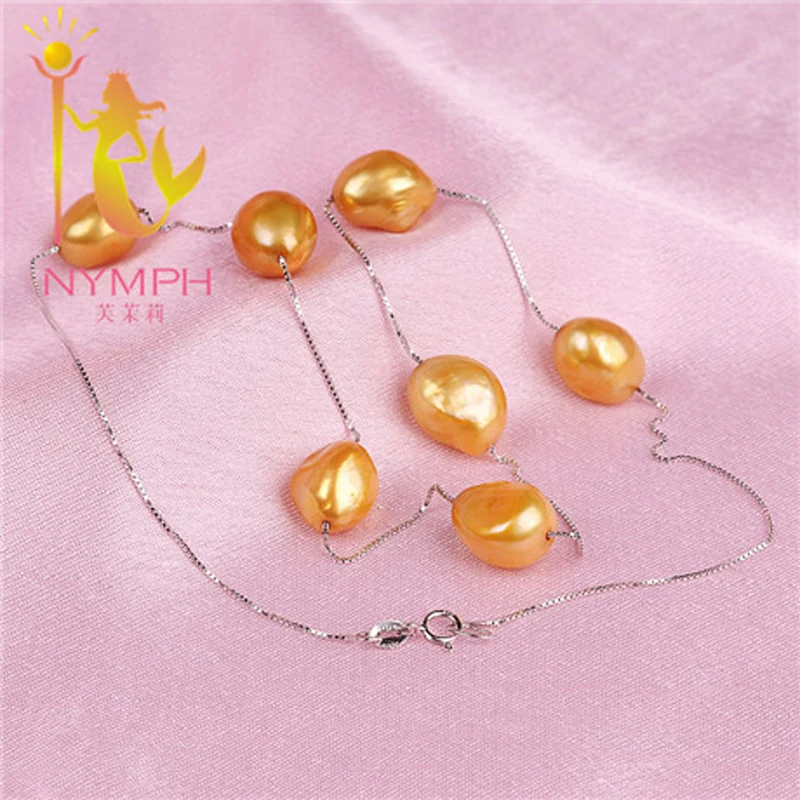 [NYMPH] Pearl Jewelry Natural Fresh Water Necklace Choker Genuine Baroque Trendy For Women X112 | Украшения и аксессуары