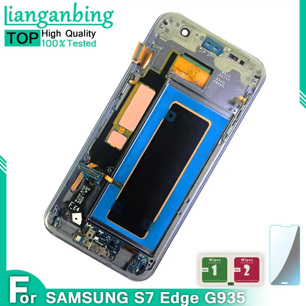 Супер Amoled ЖК-дисплей для samsung S7 edge G935 G935F OLED дисплей с рамкой ЖК-дисплей сенсорный экран в сборе для S7 edge lcd