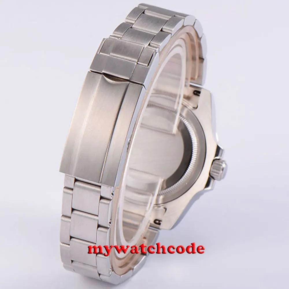 40 мм розовый циферблат винтажный сапфировый кристалл автоматический механизм