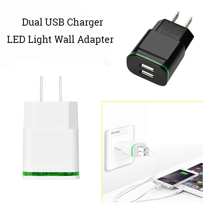 Зарядное устройство USB с 2 USB-портами со светодиодной подсветкой 5 В А | Мобильные