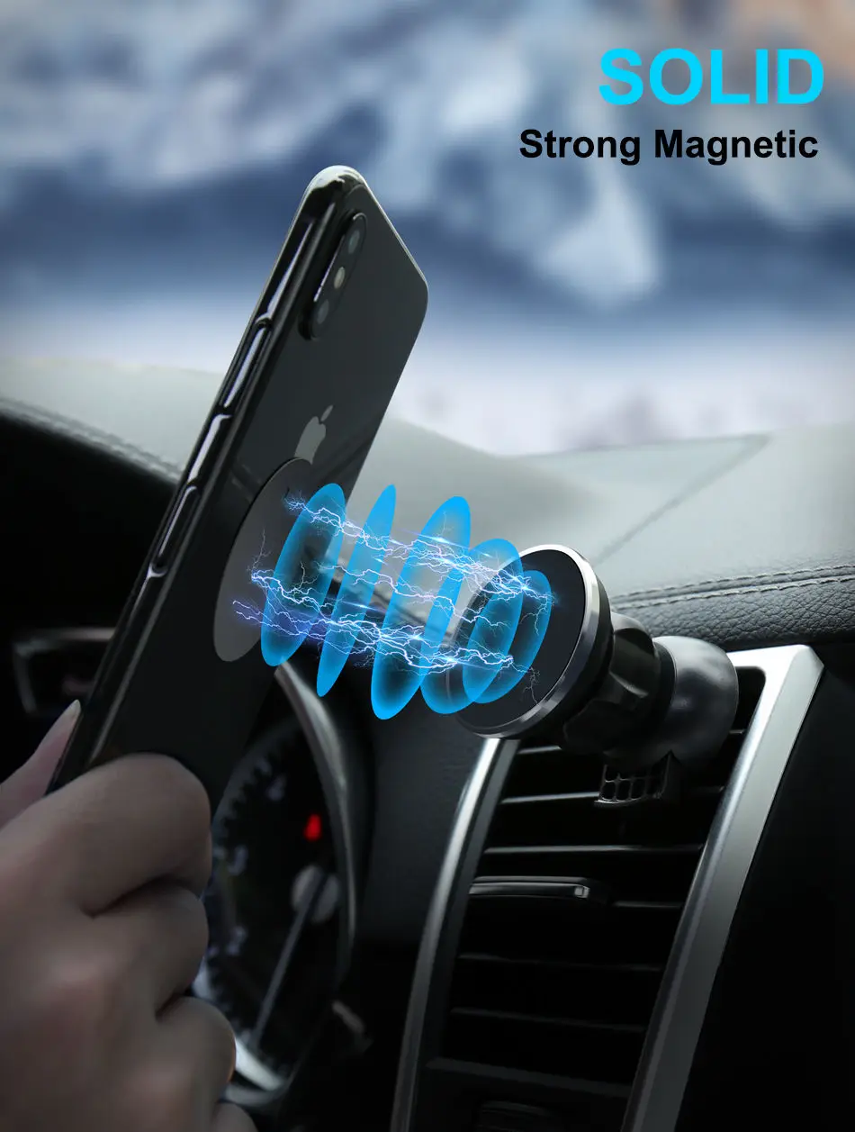 CASEIER, держатель для телефона магнитный автомобильный держатель для телефона iPhone 8, 7, X, XS, крепление на вентиляционное отверстие, держатель телефона Для айфон 11, вращение на 360 подставка для телефона