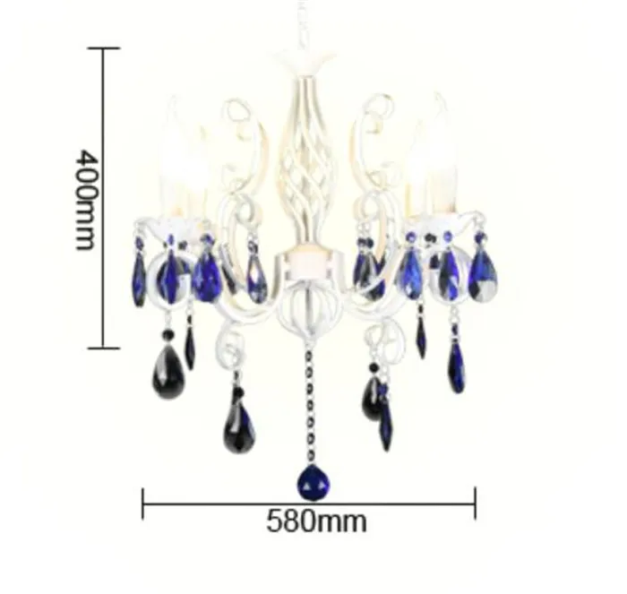 Ретро деревенская люстра из кованого железа E14 * 4 шт. светодиодный светильник для