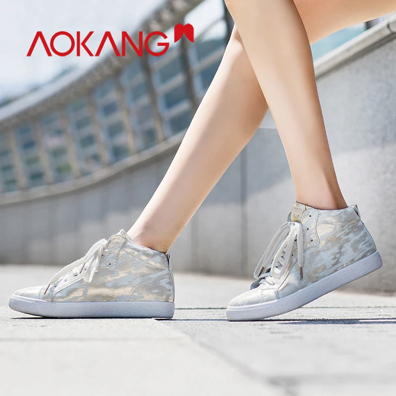 AOKANG Kanglong/женская повседневная обувь на платформе Лоферы для влюбленных