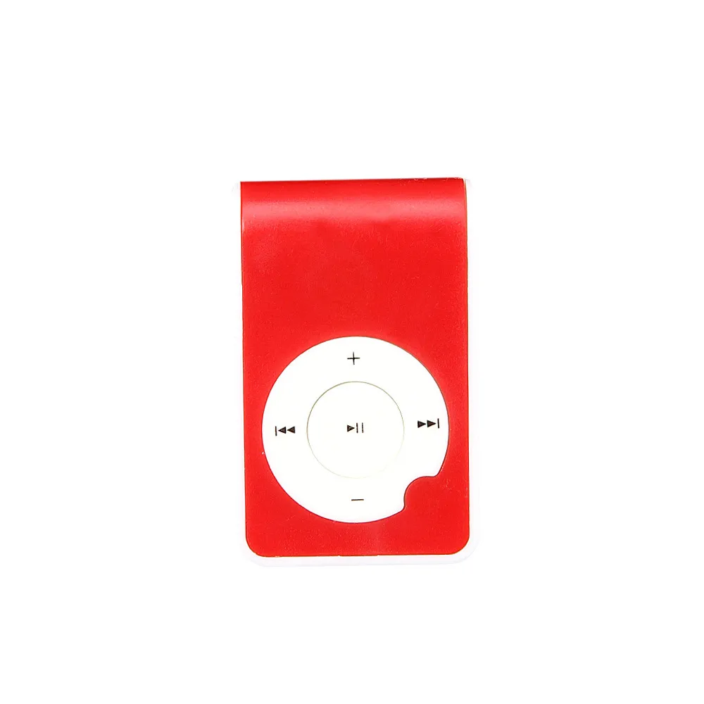 Красный AIKEGLOBAL Hifi мини металлический USB MP3 плеер с зажимом Поддержка Micro SD TF карта музыкальный медиа Прямая - Цвет: Красный