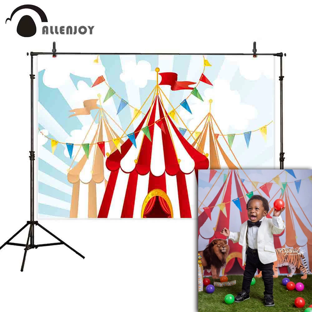 Allenjoy фотосессия фотография детский день рождения цирк Красочные флаги