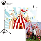 Allenjoy фотосессия фотография Дети День рождения цирк Красочные флаги светильник мультфильм фон украшение