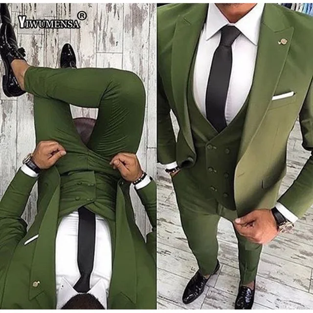 Y532 Trajes Para Hombre Slim Fit Men Suit For Wedding Custom Made 3 Pieces Mens Suits With Pants Navy Blue With Black Groom suit
