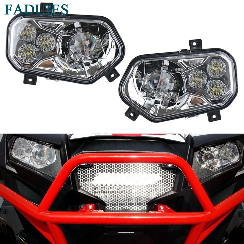 Хромированные СВЕТОДИОДНЫЕ фары FADUIES для Polaris RZR 2011 2014 900 Сменные лампы OEM 2411854 (LH)