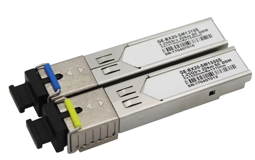 1 пара разъем SC 1,25 Гбит/с 3 км/20 км DDM BIDI Otdr оптический транceiver модуль 1310nm/1550nm WDM SFP модуль SC переключатель совместимый