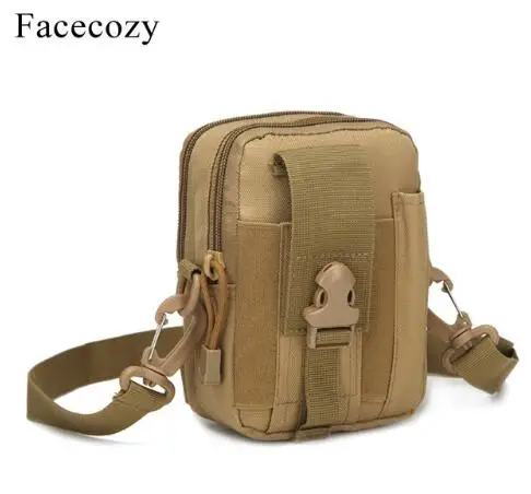 Khaki Bag Facecozy, Мужская камуфляжная сумка для альпинизма, тактические карманы, водонепроницаемый пояс, поясные сумки, нейлоновая сумка для телефона, кошелек, спортивные походные сумки - Цвет: Khaki Bag
