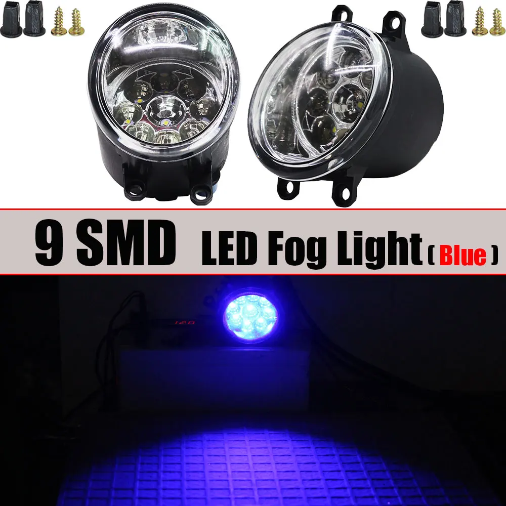 9 SMD Blue Автомобильный 4000лм противотуманный светильник светодиодный Devil Eye DRL H11 12 В Стайлинг для Toyota RAV4 Highlander Corolla Camry Venza Tundra Tacoma Yaris Prius - Цвет: 9 SMD Blue