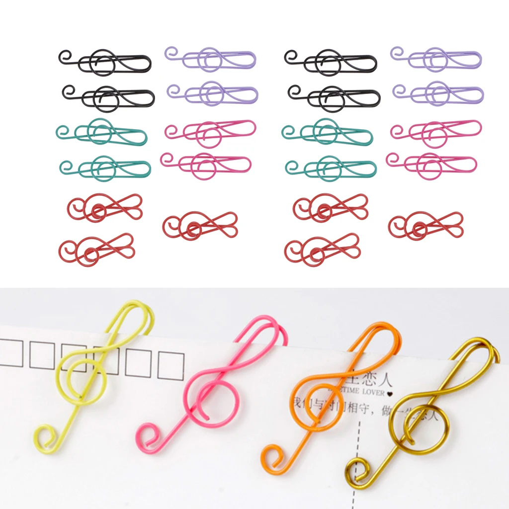 40 Pieces Assorted Color Music Symbols Paper Clips CREATIVE & CUTE Stationery for Both Office and School BULK (1.5 x 0.43') | Дом и сад