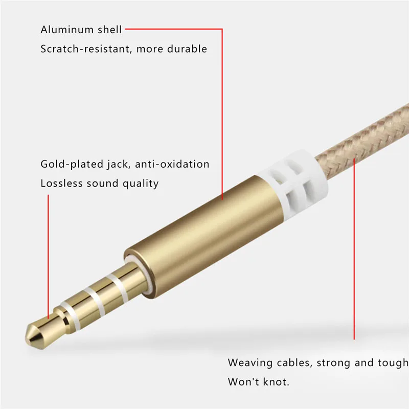 Earphone Extension Cord 4 Sections 3.5MM 100cm Male To Female Audio Cable Braided Wire Phone Aux for Computer|earphone extension cord|audio
