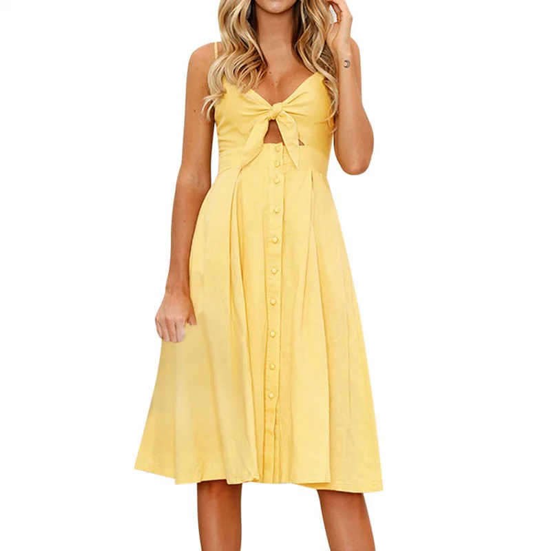 Женское пляжное платье без рукавов LASPERAL летнее Открытое с открытой спиной и