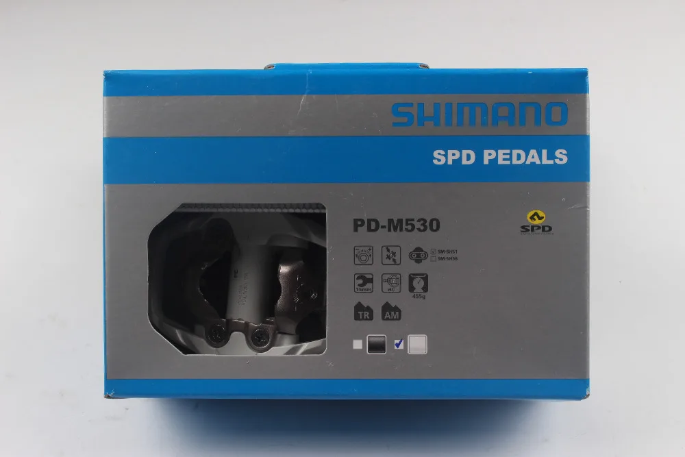 Shimano PD-M530 черный и белый MTB Горный XC Бесклипсова велосипед SPD Велосипеды педали с Inc