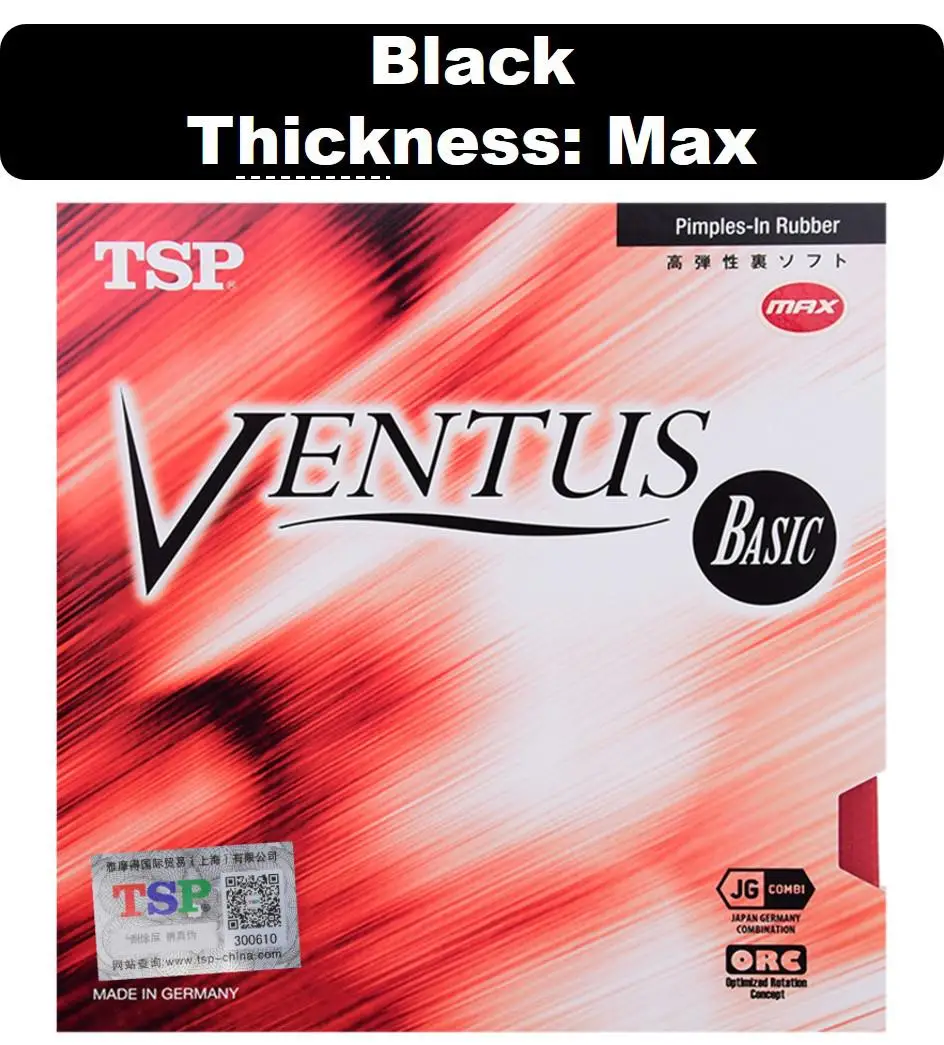 Tsp Ventus Spin/мягкий/основной настольный теннис резиновые пипсы с пинг понг губка Быстрая атака - Цвет: max black