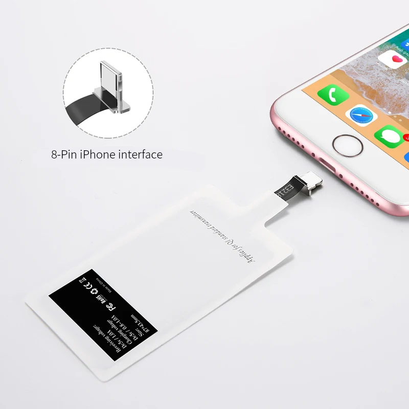 HOCO Беспроводное зарядное устройство приемник для iPhone 5/5S/6/6s Plus/7 QI адаптер USB Type-c