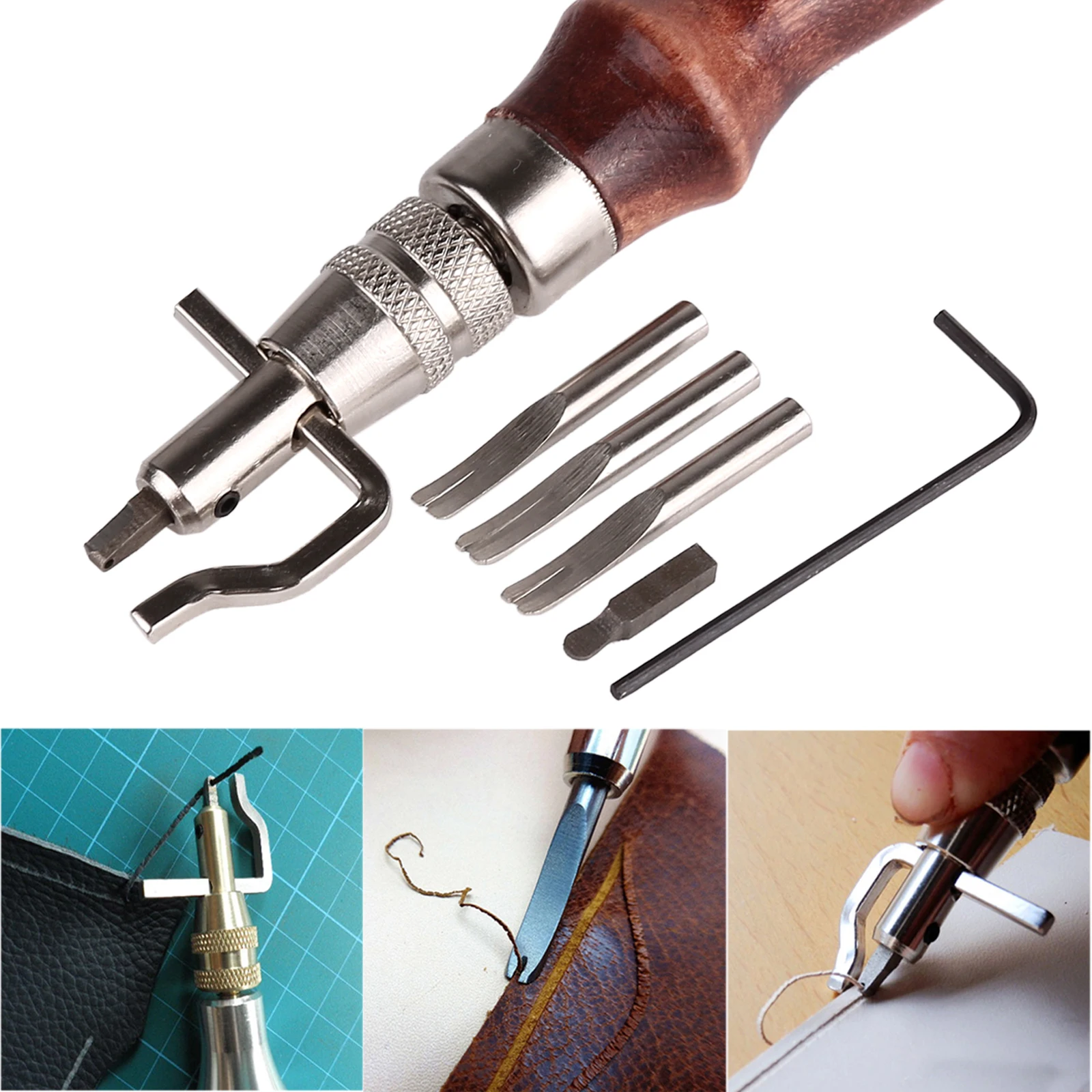 5 in1DIY инструменты для кожевенного ремесла регулируемые профессионального шитья