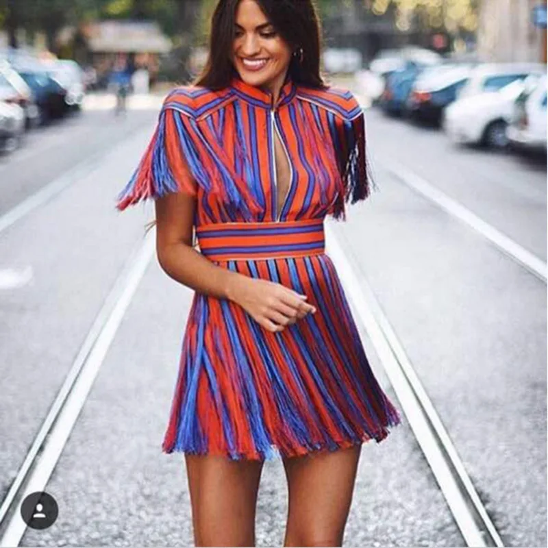 2018 взлетно посадочной полосы дизайнер для женщин Мини платья Элегантный