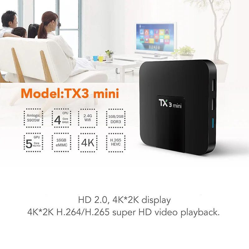 ТВ приставка TX3 Mini Android 7 1 Amlogic S905W 2 4 ГГц Wi Fi Smart ГБ/8 ГБ ГБ/16 Гб поддержка 4K