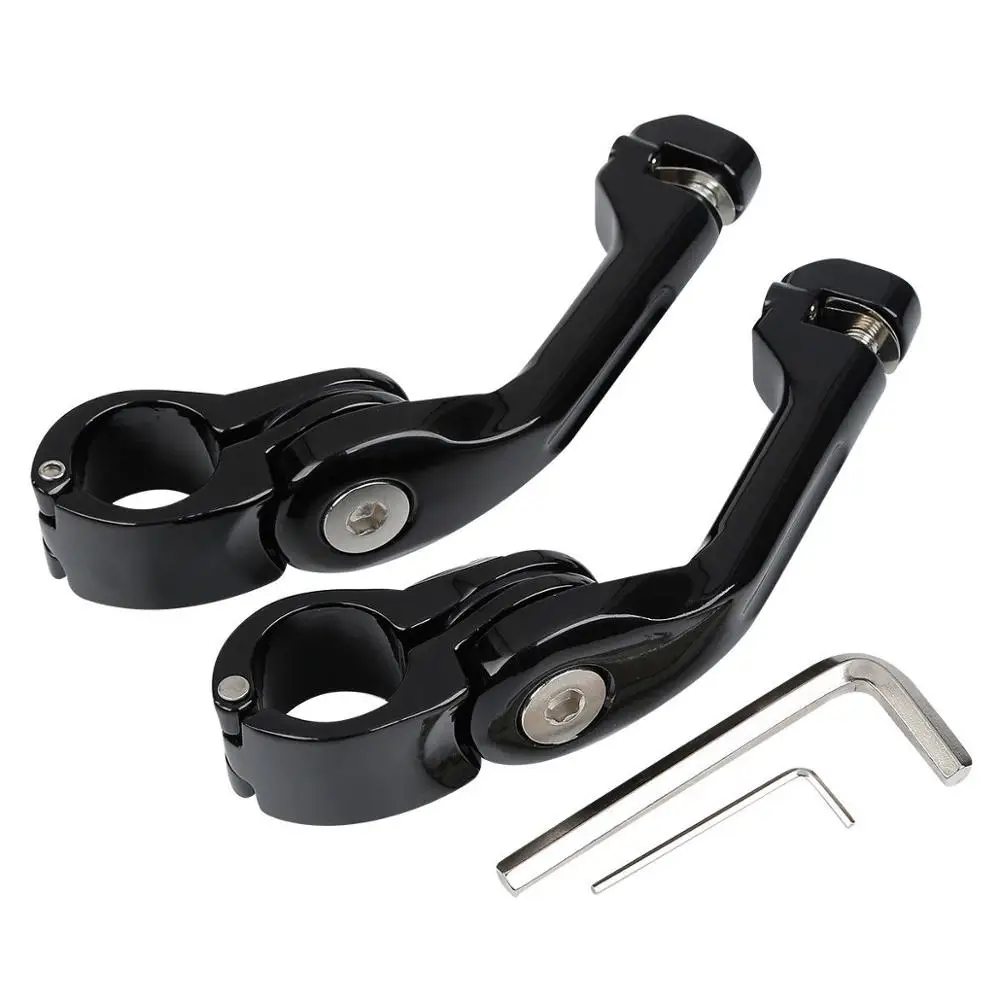 Peg Mounting Мотоцикл 1-1/" 32 мм черная длинная угловая регулируемая подножка для езды по автомагистрали крепление 10 мм подножки для Haley Honda Suzuki - Цвет: Peg Mounting