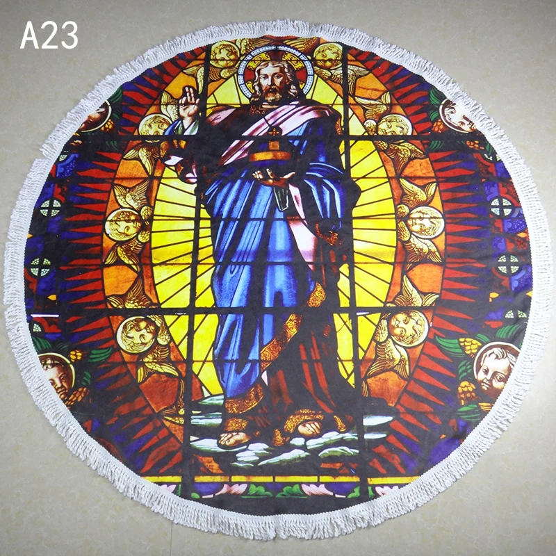 Круглый шарф для полотенце с принтом знаменитой картины Пляжная шаль Моны Лизы