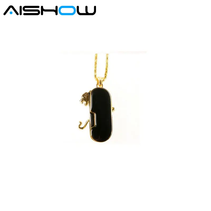 Metal Tiger crystal Leopard necklace 4G 8GB 16GB 32GB USB Flash Drives 2.0 Memory Drive Stick Pendrive/Creativo Free shipping | Компьютеры