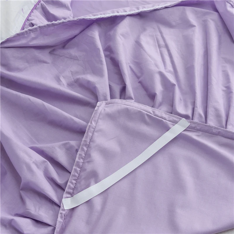 Комплект постельного белья из 4 предметов Роскошное хлопковое белье с оборками