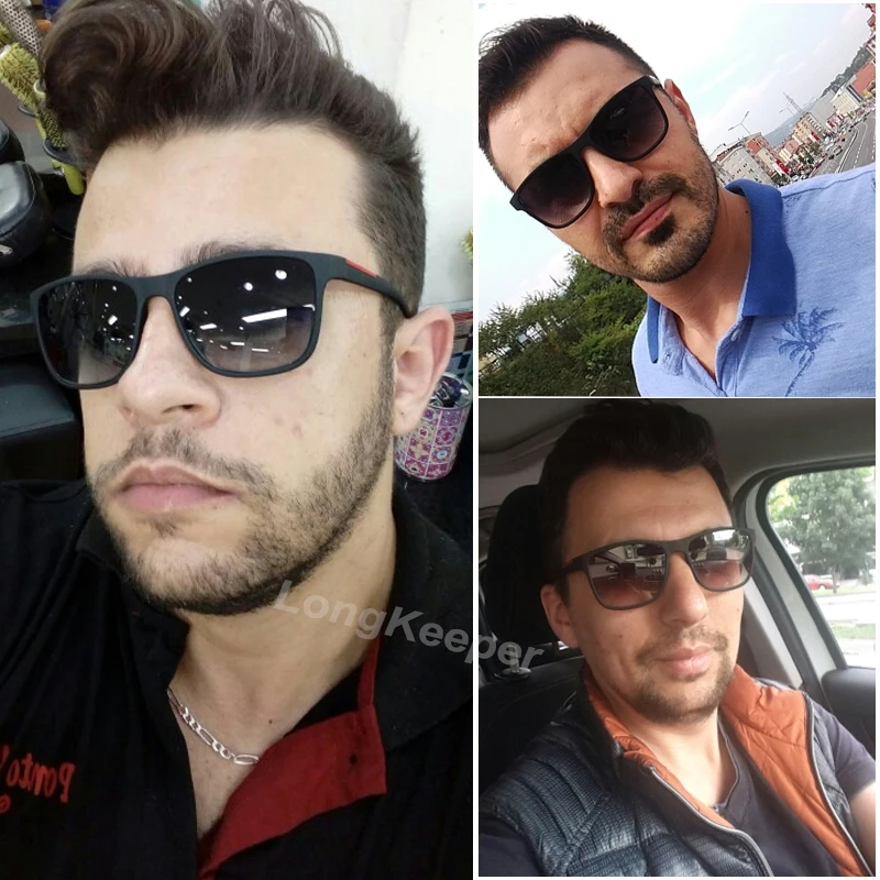 LongKeeper модные солнцезащитные очки Мужские квадратные Брендовые классические