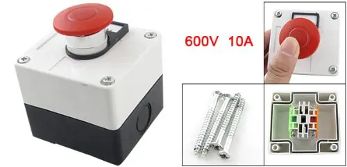 Мгновенный Переключатель красный зеленый Грибовидная Кнопка станция 600 В 10 ампер