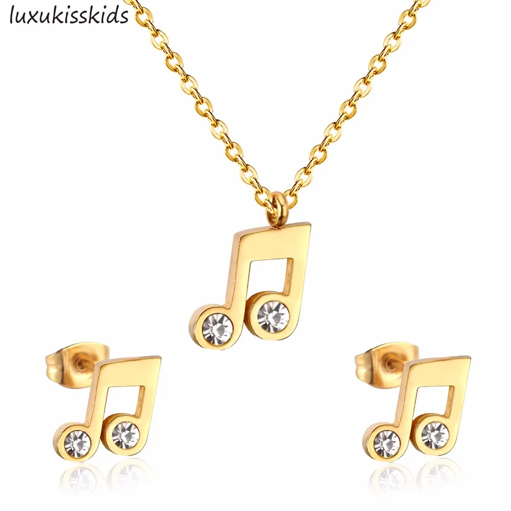 Комплект ювелирных изделий LUXUKISSKIDS ювелирные наборы из нержавеющей стали золотые