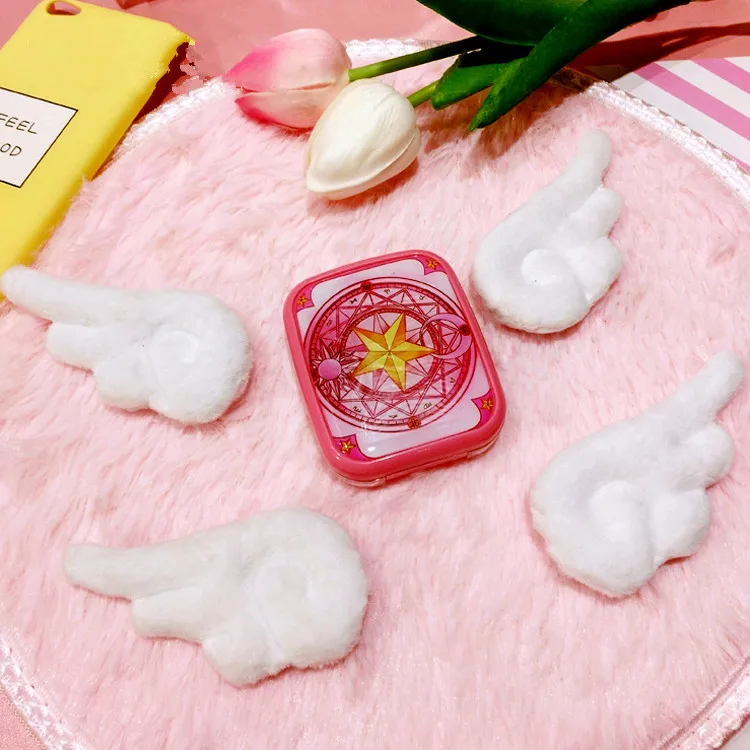 Аниме Card Captor Sakura в виде белых крылышек печатных плюшевые Мультяшные рюкзаки в виде Для женщин и девочек; Kawaii; клип аксессуары для волос заколка для волос, милая игрушка, подарок на Рождество