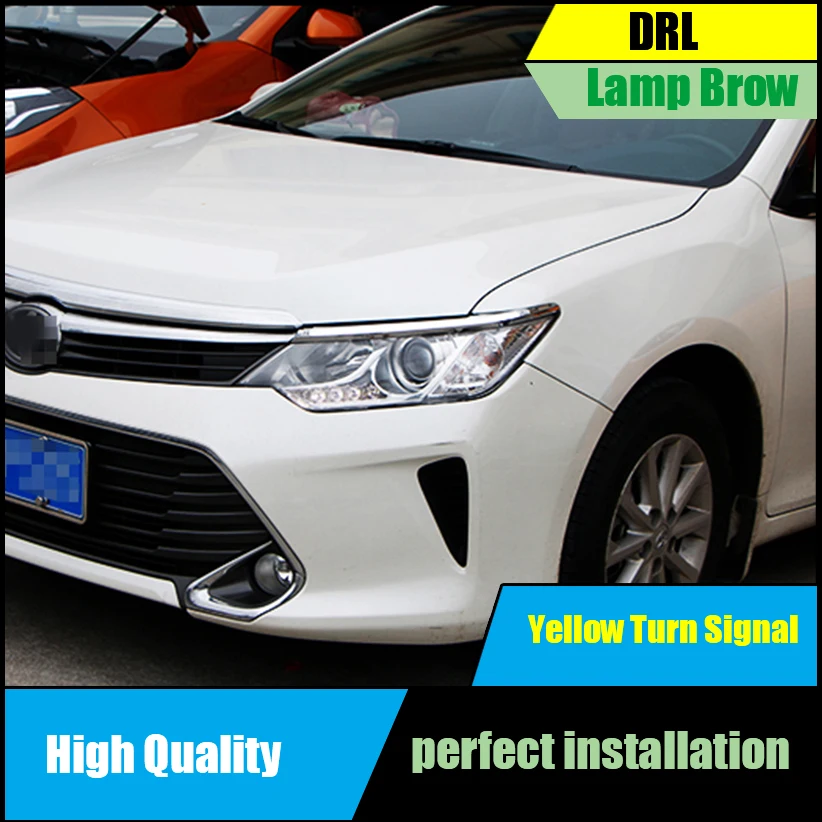 Для Toyota Camry V55 2015 2016 фар Светодиодный для бровей дневного света DRL с желтыми