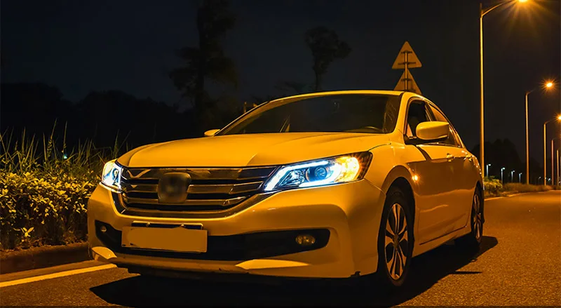 Автомобильный Светодиодные ленты передние фары для Honda Accord фара 2013 2014 2015|Фара