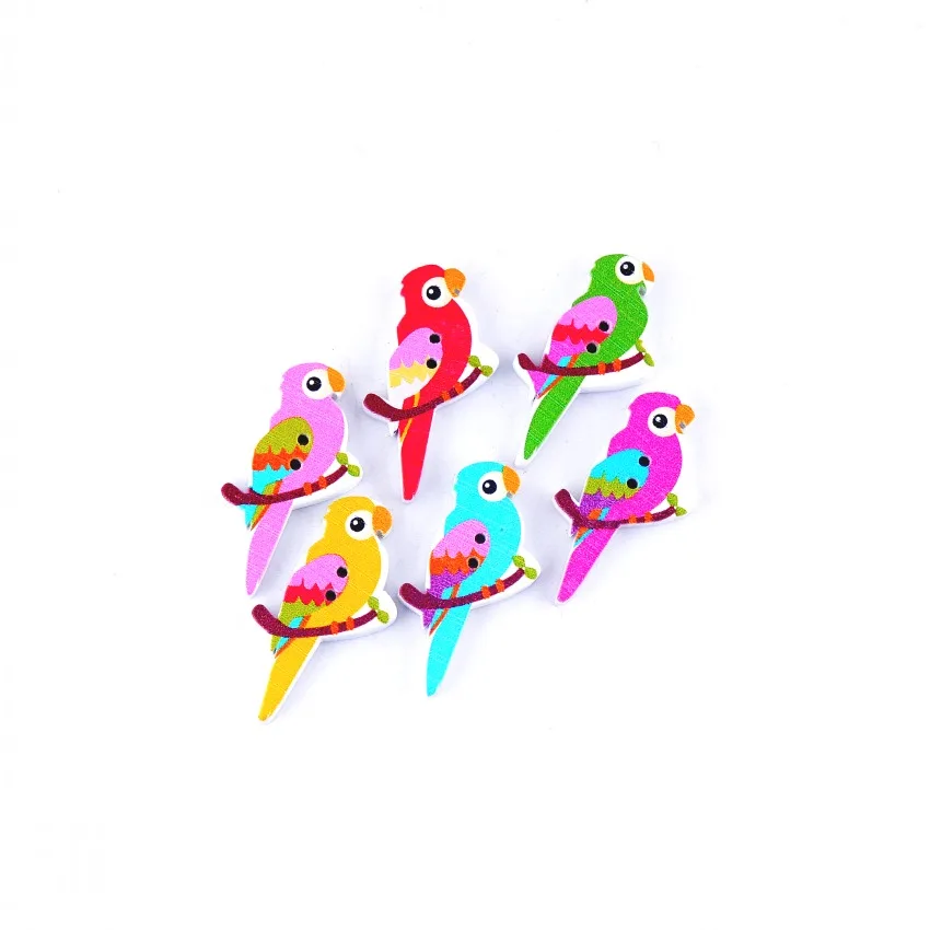 Бесплатная доставка 30 шт Смешанные 2 отверстия животные шаблон мультфильм Дерево