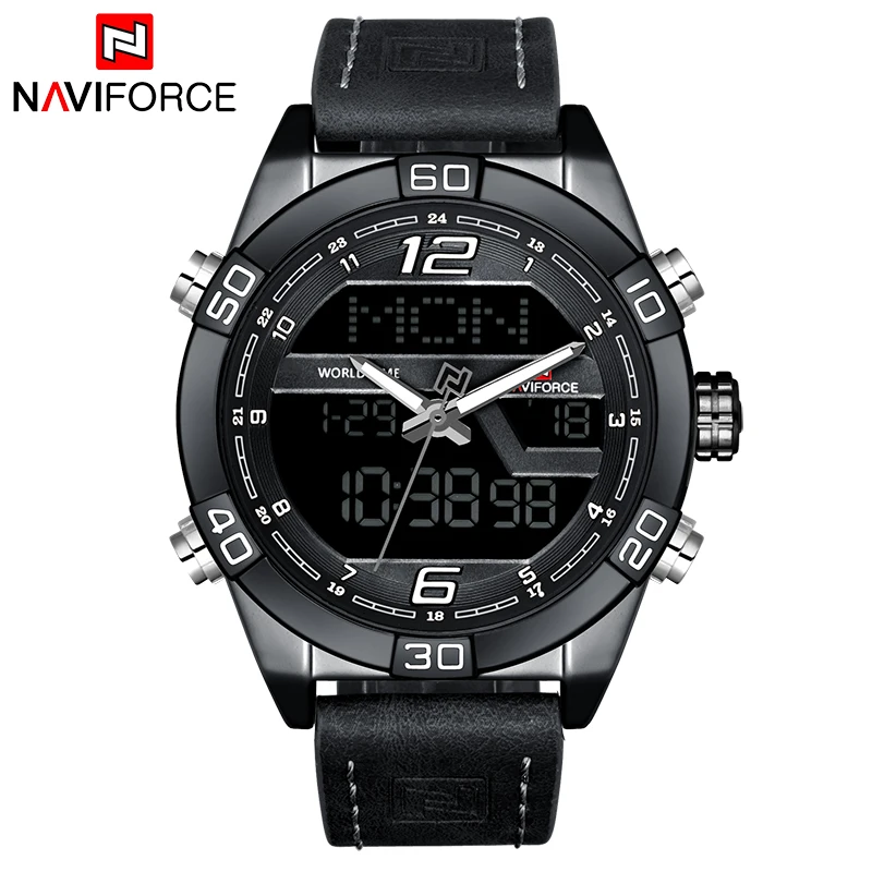 Часы наручные NAVIFORCE Мужские кварцевые спортивные водонепроницаемые аналоговые
