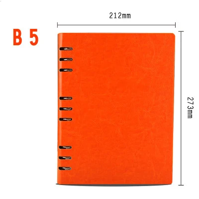 B5 Orange A5 A6 новые деловые повседневные ежемесячный планировщик Тетрадь школьные канцелярские личный журнал распорядок дня Журнал Планировщик дневник, записная книжка С ПЕРЕПЛЕТОМ с листьев подарок - Цвет: B5 Orange