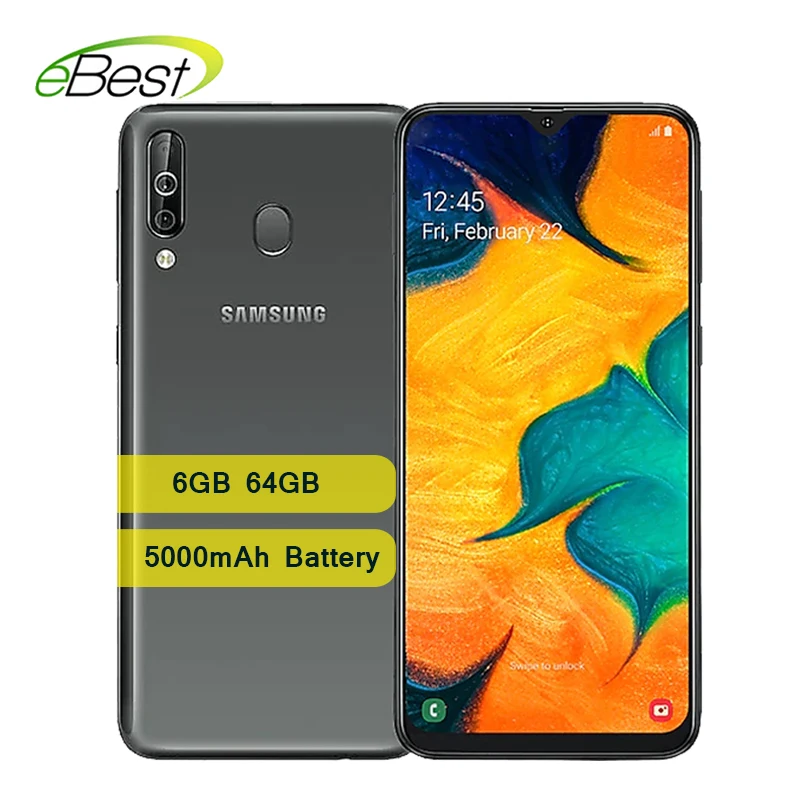 Samsung Galaxy A40S 6,4 дюймов HD+ 4G LTE мобильный телефон Android 6 ГБ ОЗУ 64 Гб ПЗУ 5000 мАч 123 ° ультра широкая камера смартфон