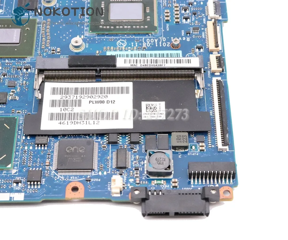 NOKOTION для Dell XPS 14Z L412Z материнская плата ноутбука CN-01GY8V 01GY8V PLW00 LA-7451P CPU GT520M 1GB |