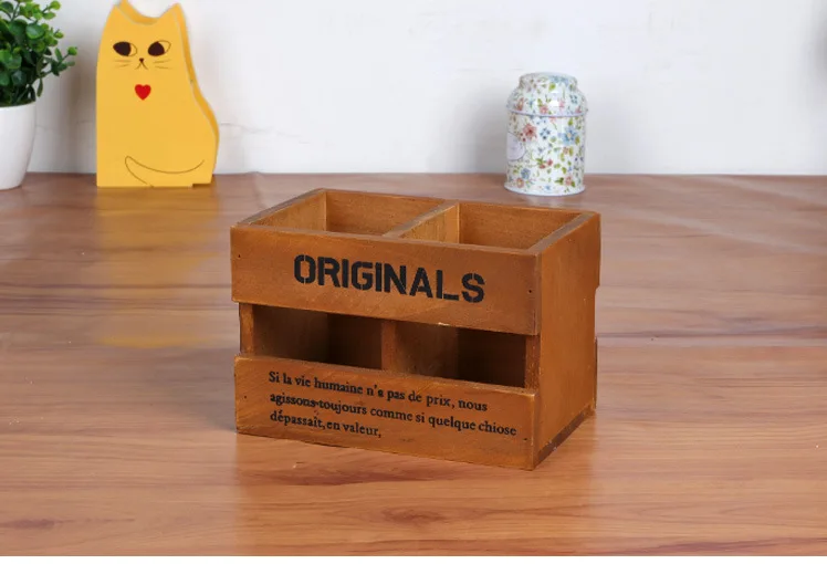 1 шт. креативный деревянный Органайзер коробка для хранения держатель ручки