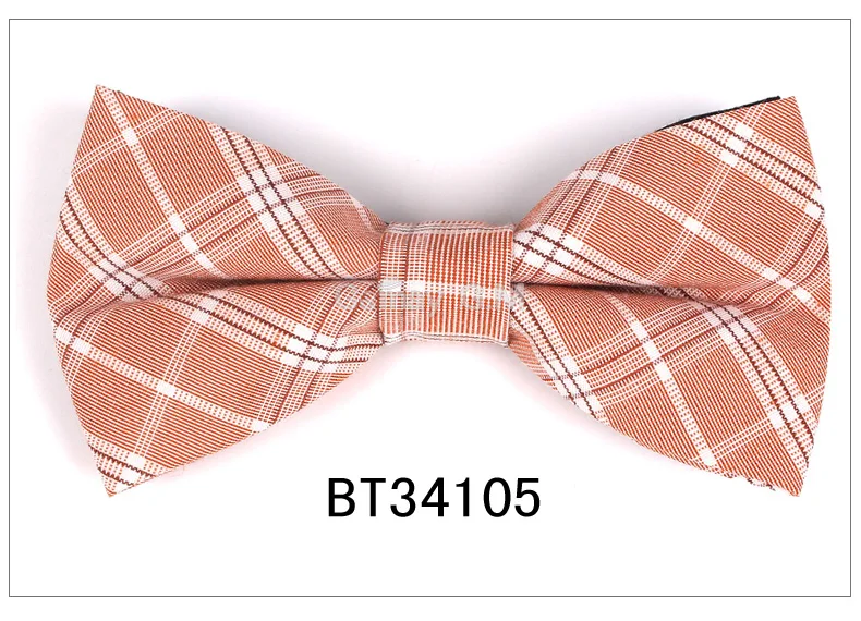 BT34105 Модный галстук-бабочка для мужчин, Классическая клетчатая галстук-бабочка для бизнеса, свадьбы, бант, для взрослых, хлопок, мужские бабочки, галстуки, желтый галстук - Цвет: BT34105