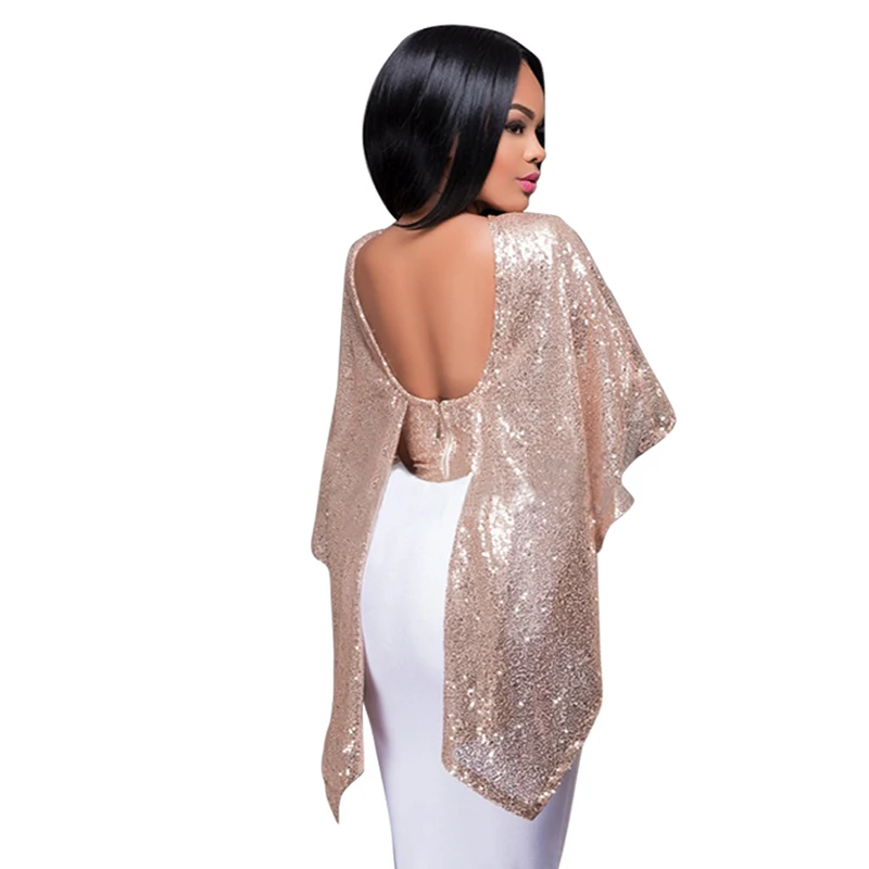 Люси Lizz Сексуальный Блестками Блузка женские Рубашки блузки тела кимоно blusas Топы