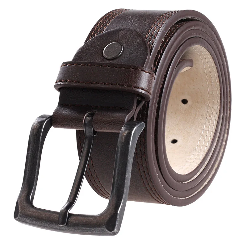 Мужской дизайнерский ремень из 2017 натуральной воловьей кожи с металлической