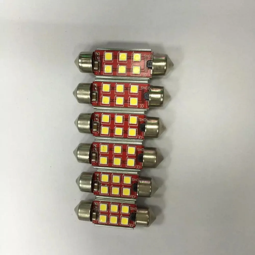 10 шт. без ошибок яркий белый 6SMD 39 мм 3030 C5W светодиодная купольная