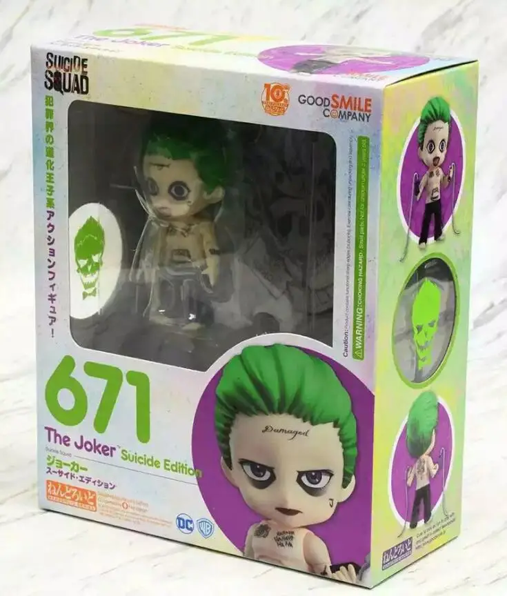 Отряд Самоубийц Q версия Nendoroid 672 Харли Квинн Nendoroid 671 Джокер Фигурки " 10 см
