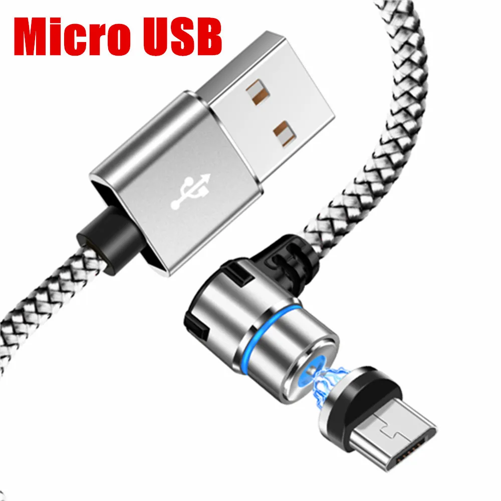 Олаф Магнитный Кабель Micro-USB для быстрой зарядки Тип usb C кабель магнит Зарядное устройство для передачи данных кабель для зарядки USB шнур для iPhone samsung Xiaomi - Цвет: Silver Micro Cable