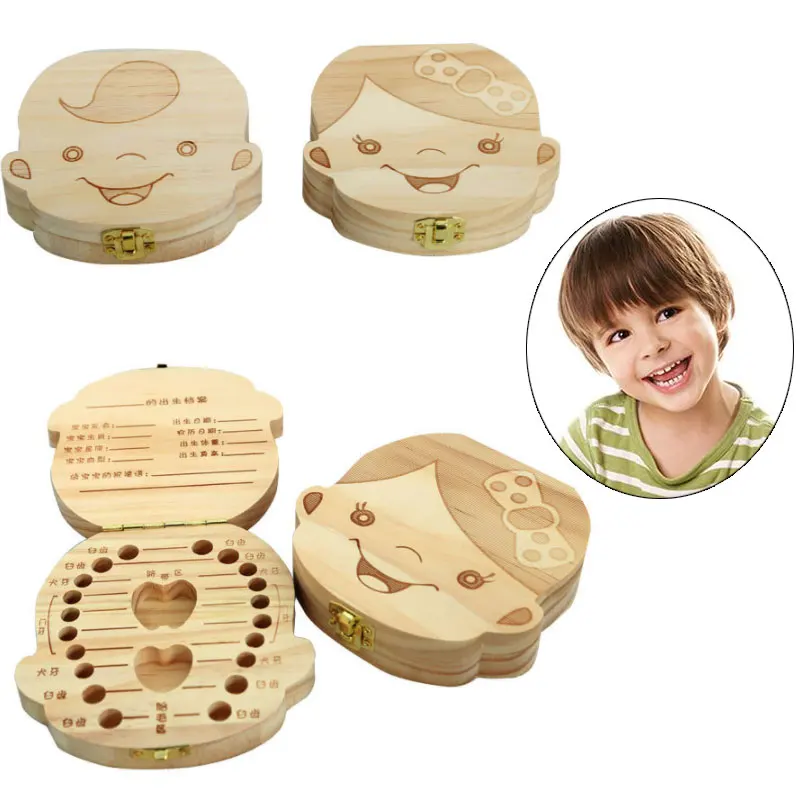 Caja de madera para guardar el cord&oacute;n Umbilical del beb&eacute;, almacenamiento creativo en ingl&eacute;s, espa&ntilde;ol, franc&eacute;s, ruso e italiano-2
