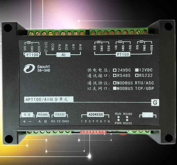 

4AI 4PT100 temperature acquisition module thermal resistance acquisition module modbus protocol standard RS485 RS232
