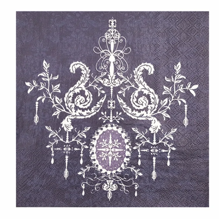 Винтажные бумажные салфетки 20 декупаж тканей черно-белые цветочные для дня